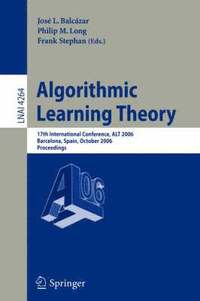 bokomslag Algorithmic Learning Theory