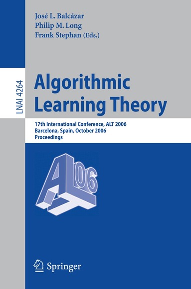 José L. Balcázar, Philip M. Long, Frank Stephan - Algorithmic Learning Theory, Häftad