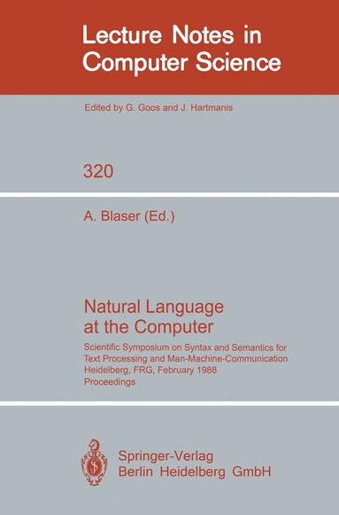 Albrecht Blaser - Natural Language at the Computer, Häftad