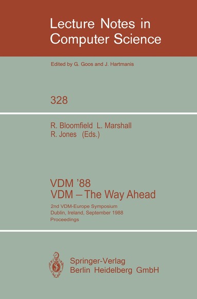 Robin E. Bloomfield, Lynn S. Marshall, Roger B. Jones - VDM '88. VDM - The Way Ahead, Häftad