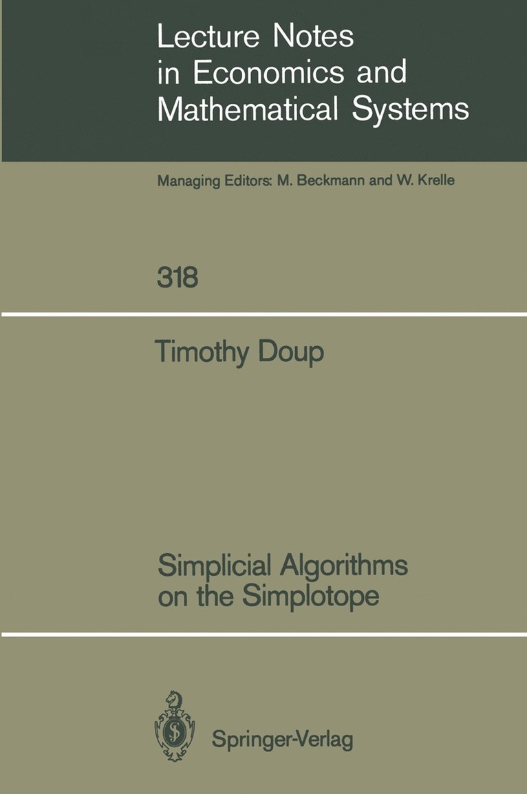 Timothy M. Doup - Simplicial Algorithms on the Simplotope, Häftad