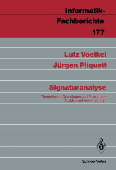 Lutz Voelkel, Jürgen Pliquett - Signaturanalyse, Häftad