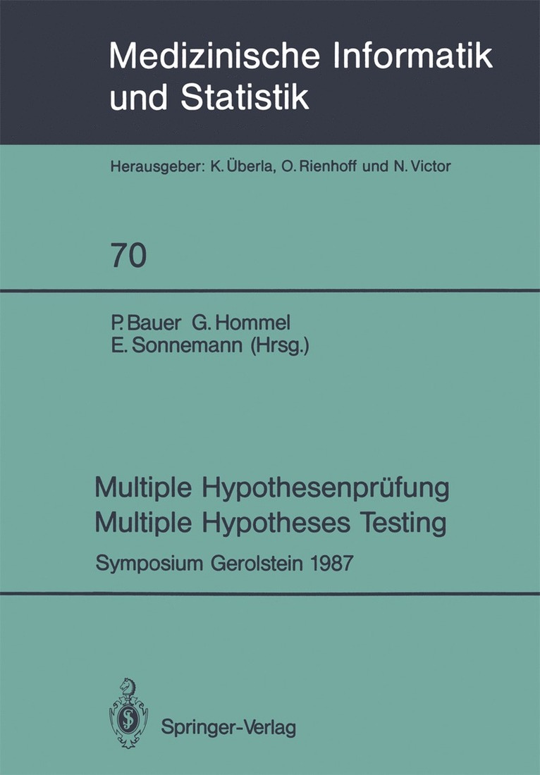 P. Bauer, G. Hommel, E. Sonnemann - Multiple Hypothesenprüfung / Multiple Hypotheses Testing, Häftad