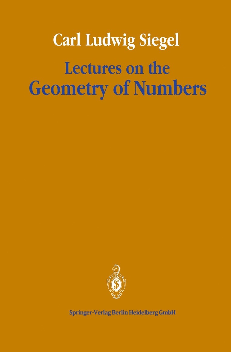 Lectures on the Geometry of Numbers