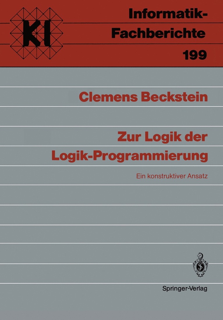 Clemens Beckstein - Zur Logik der Logik-Programmierung, Häftad
