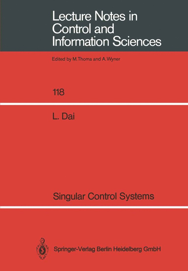 Liyi Dai - Singular Control Systems, Häftad