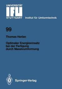 bokomslag Optimaler Energieeinsatz bei der Fertigung durch Massivumformung