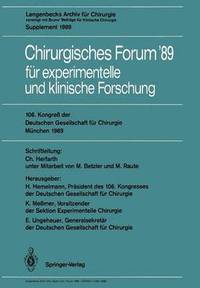 bokomslag 106. Kongre der Deutschen Gesellschaft fr Chirurgie Mnchen, 29. Mrz  1. April 1989
