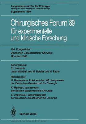 106. Kongre der Deutschen Gesellschaft fr Chirurgie Mnchen, 29. Mrz  1. April 1989 1
