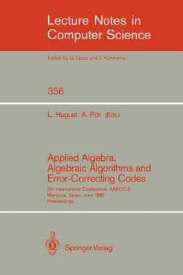 bokomslag Applied Algebra, Algebraic Algorithms and Error-Correcting Codes