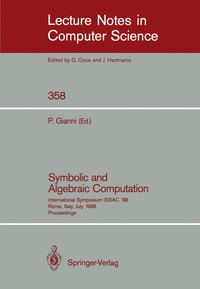 bokomslag Symbolic and Algebraic Computation