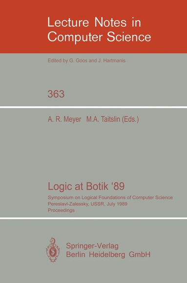 Albert R. Meyer, Michael A. Taitslin - Logic at Botik '89, Häftad