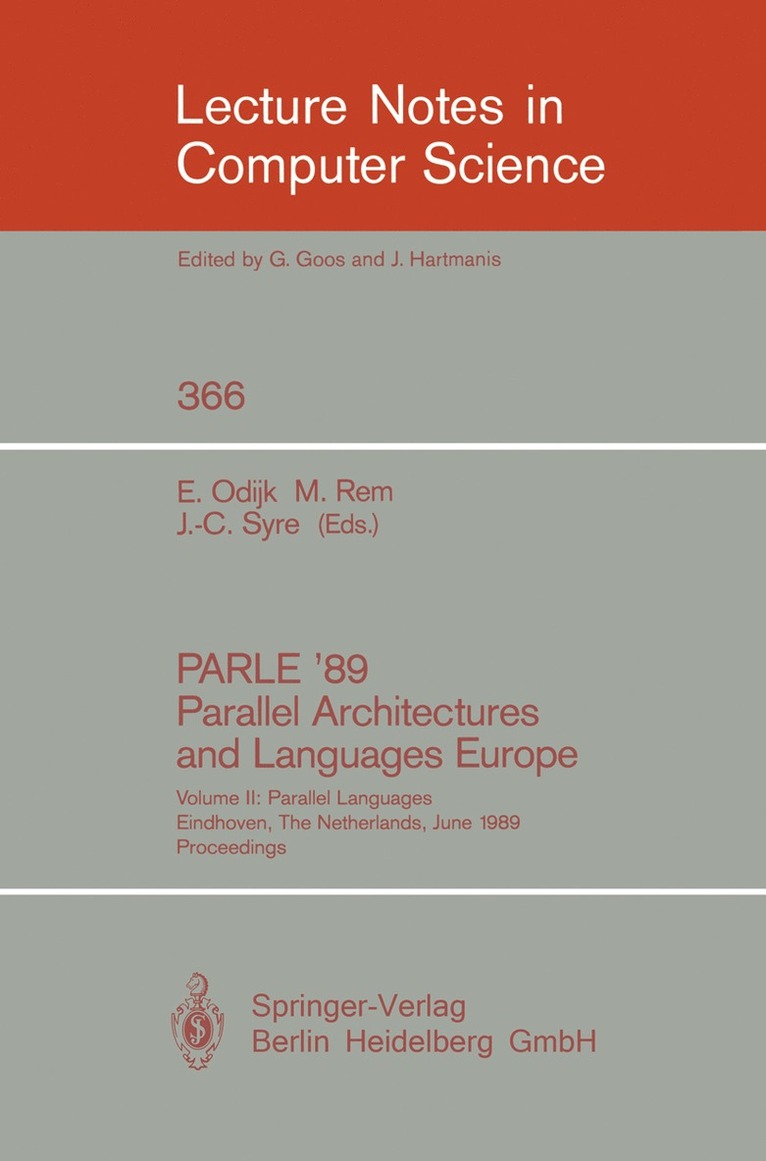 PARLE '89 - Parallel Architectures and Languages Europe 1