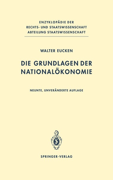 Walter Eucken - Die Grundlagen der Nationalökonomie, Inbunden
