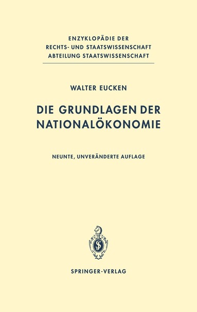 bokomslag Die Grundlagen der Nationalökonomie