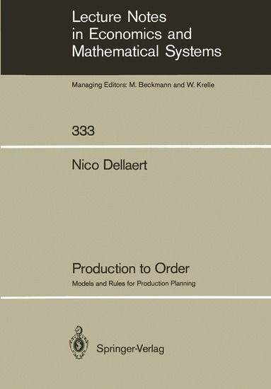 Nico Dellaert - Production to Order, Häftad