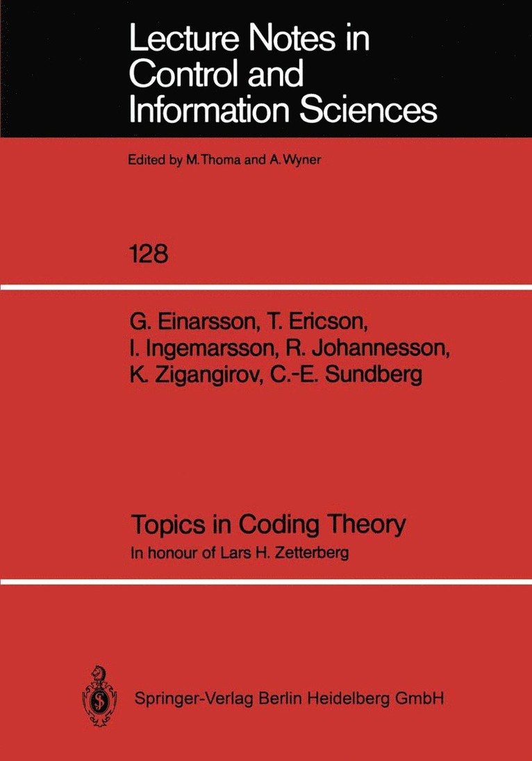 Topics in Coding Theory 1