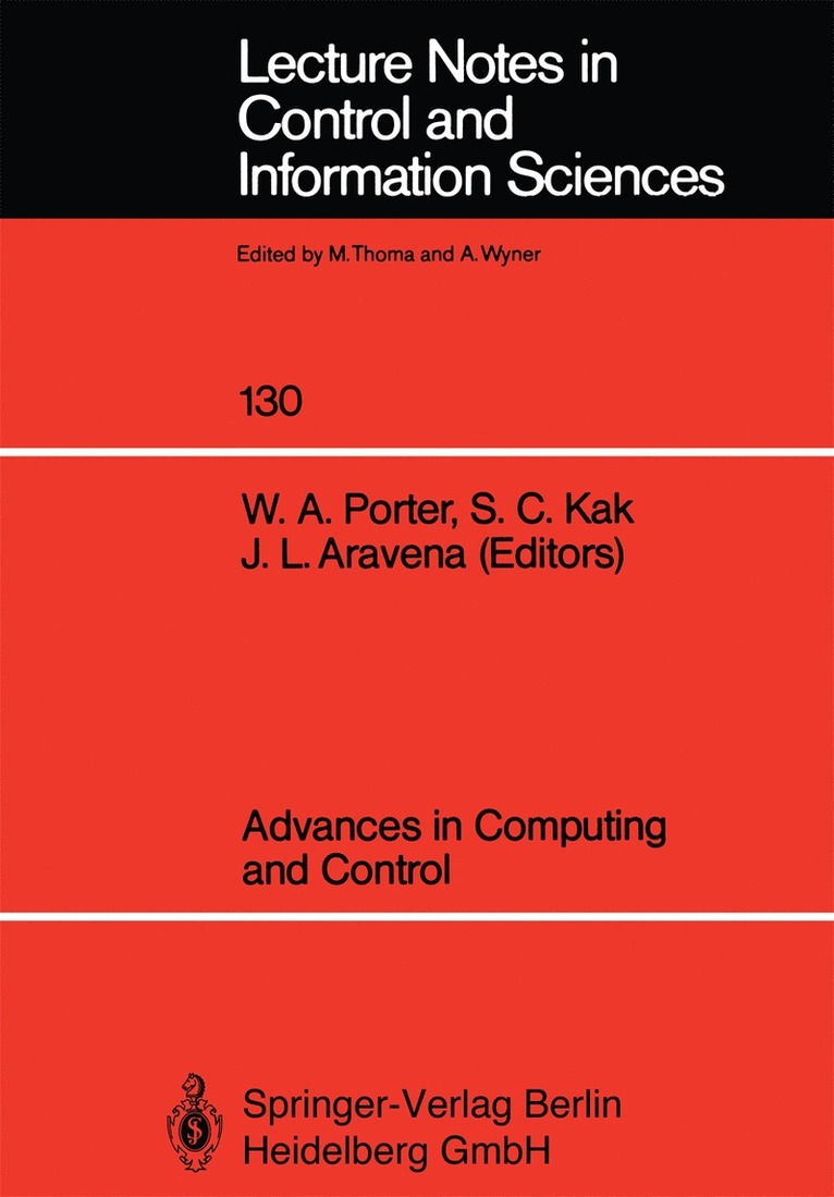 William A. Porter, Subhash C. Kak, Jorge L. Aravena, William a. Porter - Advances in Computing and Control, Häftad