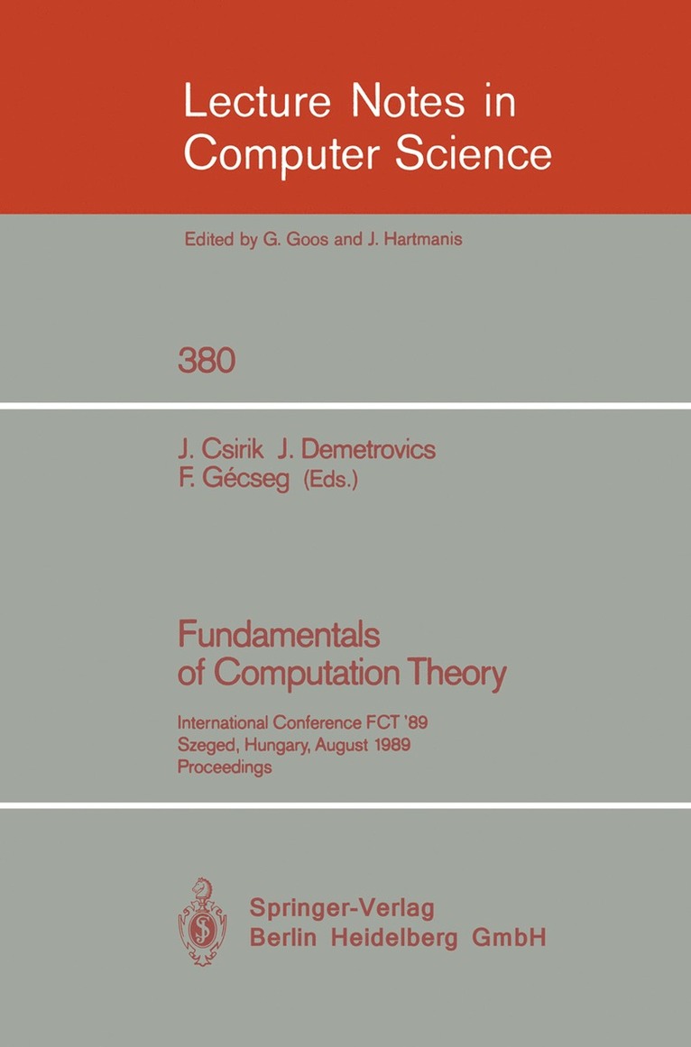 Janos Csirik, Ferenc Gecseg, Janos Demetrovics - Fundamentals of Computation Theory, Häftad