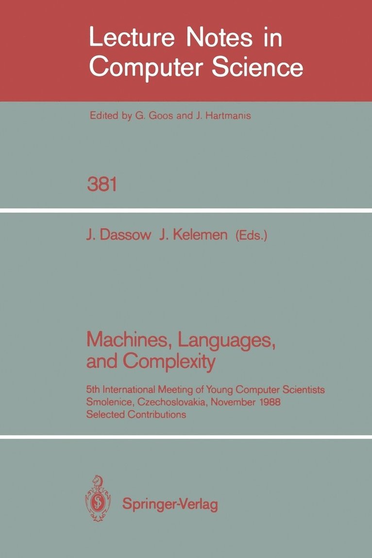 Machines, Languages, and Complexity