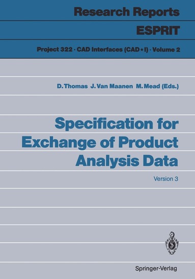 Deborah Thomas, Jan Van Maanen, Michael Mead - Specification for Exchange of Product Analysis Data, Häftad