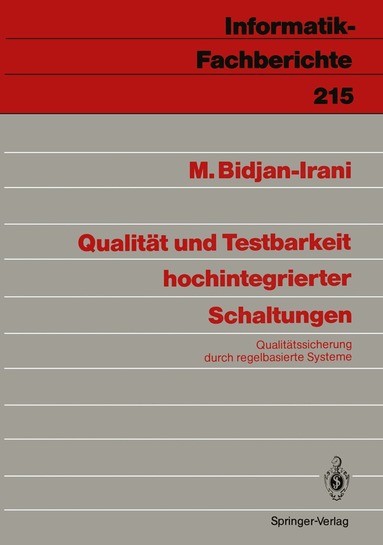 Mehrdad Bidjan-Irani - Qualität und Testbarkeit hochintegrierter Schaltungen, Häftad