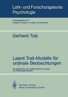 bokomslag Latent Trait-Modelle fr ordinale Beobachtungen