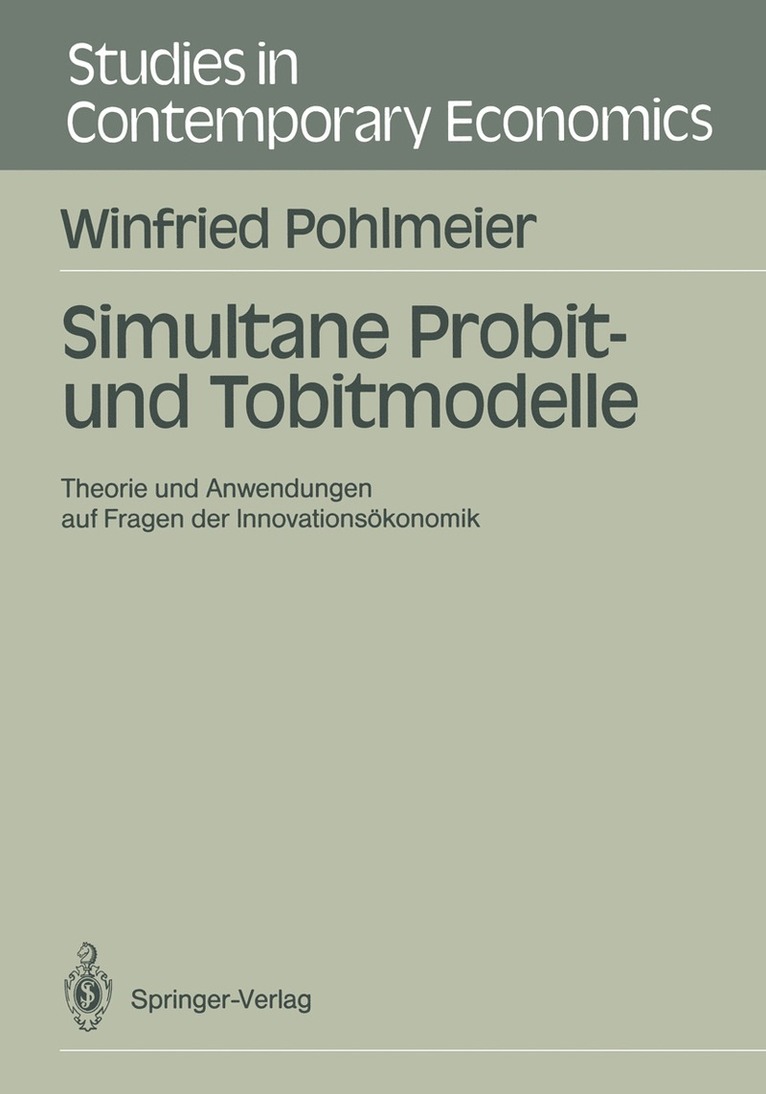 Winfried Pohlmeier - Simultane Probit- und Tobitmodelle, Häftad