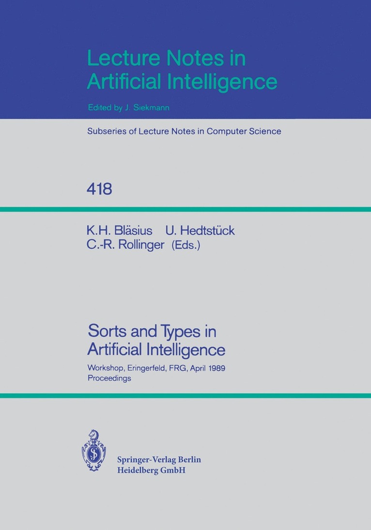 Sorts and Types in Artificial Intelligence 1