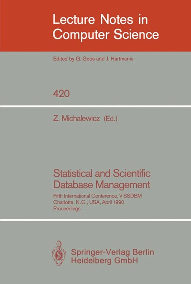 Zbigniew Michalewicz - Statistical and Scientific Database Management, Häftad