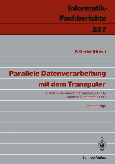 Reinhard Grebe - Parallele Datenverarbeitung mit dem Transputer, Häftad