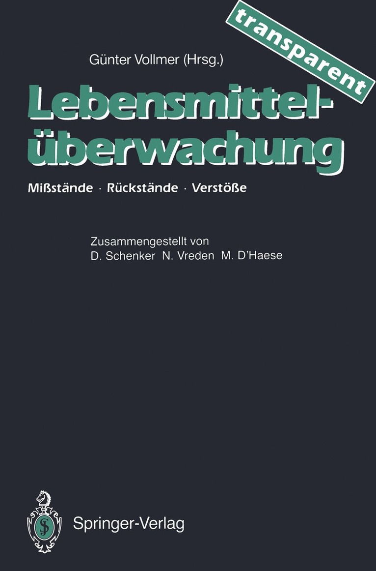 Günter Vollmer - Lebensmittel-überwachung — transparent, Häftad