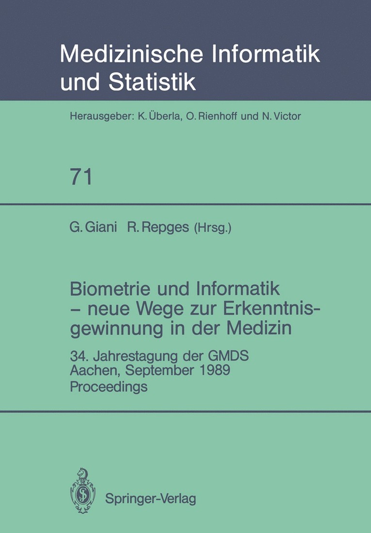 Guido Giani, Rudolf Repges - Biometrie und Informatik — neue Wege zur Erkenntnisgewinnung in der Medizin, Häftad