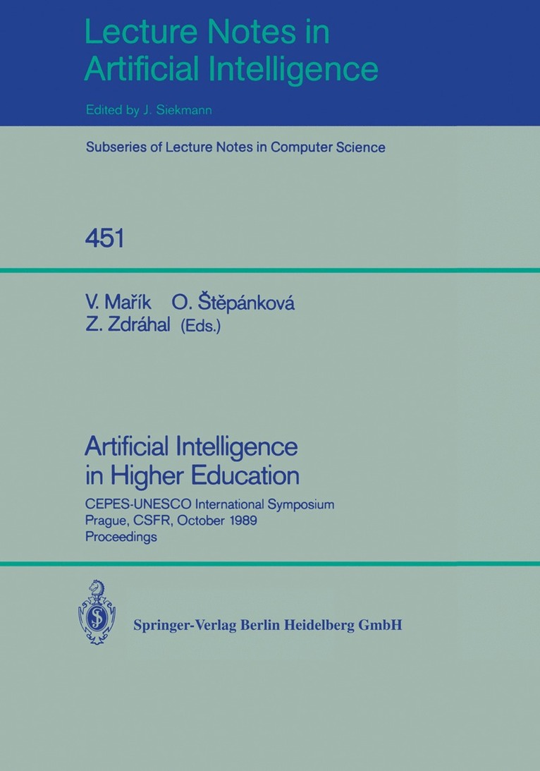 Vladimir Marik, Olga Stepankova, Zdenek Zdrahal - Artificial Intelligence in Higher Education, Häftad