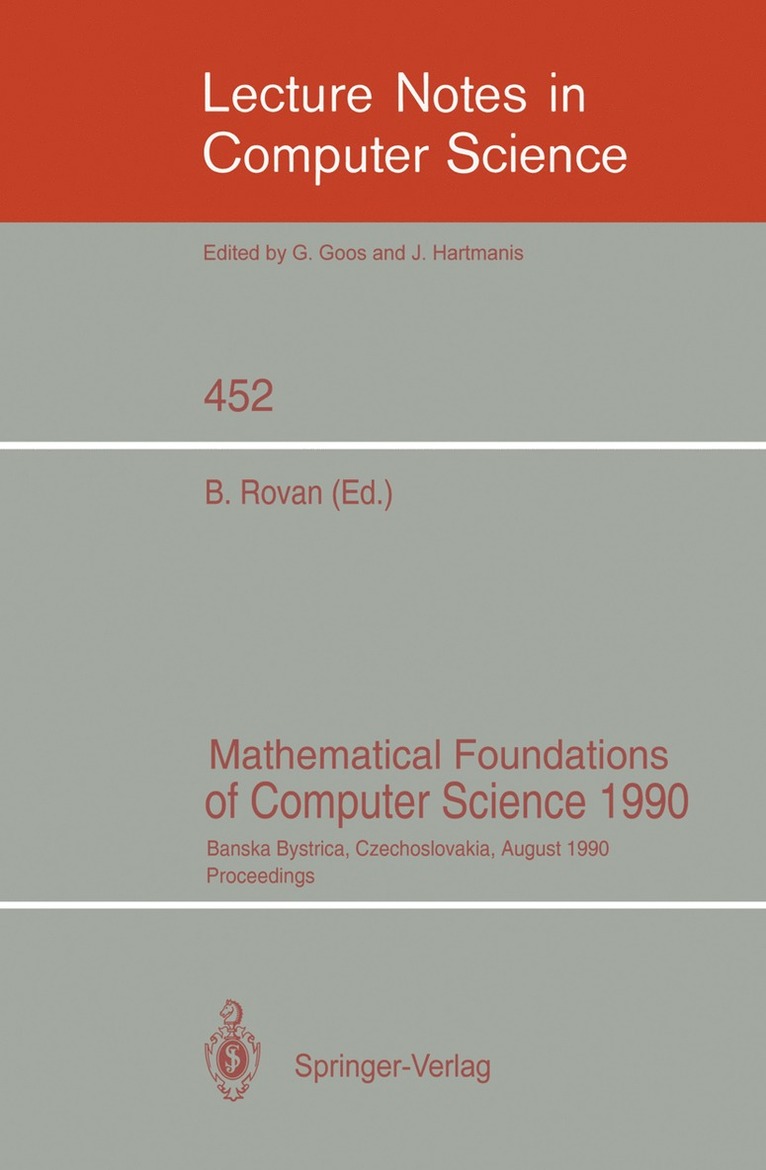 Branislav Rovan - Mathematical Foundations of Computer Science 1990, Häftad