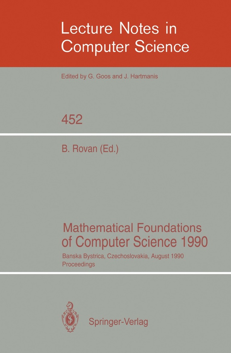 Mathematical Foundations of Computer Science 1990 1