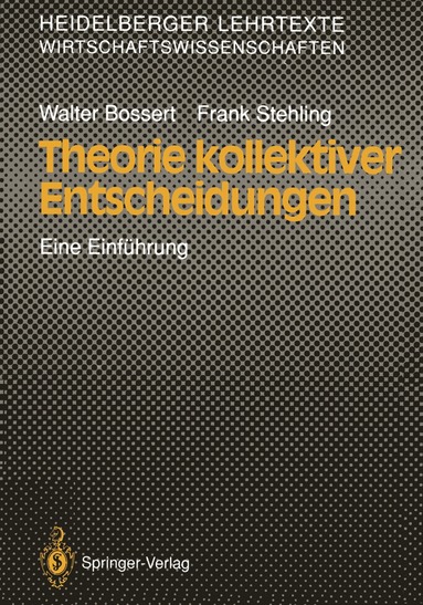 bokomslag Theorie kollektiver Entscheidungen