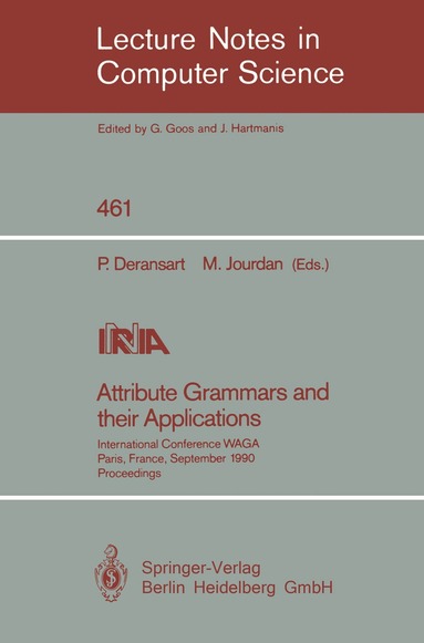 Pierre Deransart, Martin Jourdan - Attribute Grammars and their Applications, Häftad
