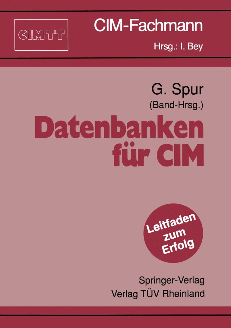 Günter Spur, Günter Spur - Datenbanken für CIM, Häftad