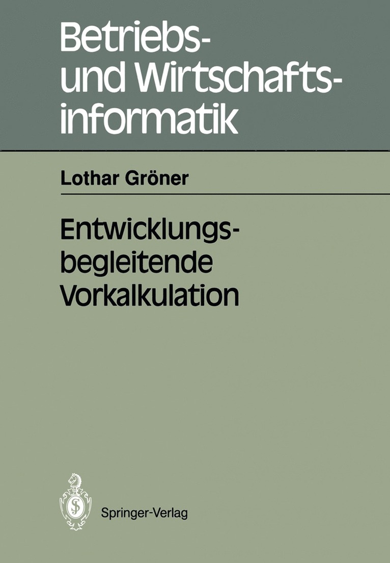 Lothar Gröner - Entwicklungsbegleitende Vorkalkulation, Häftad