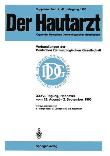 Sandor Marghescu, Dietrich Lubach, Christine Neumann - Supplementum X, 41. Jahrgang 1990 Verhandlungen der Deutschen Dermatologischen Gesellschaft, Häftad