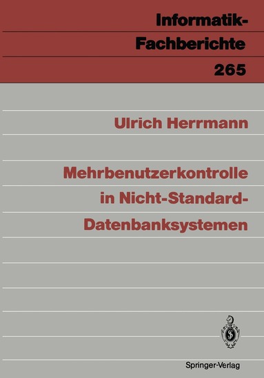 Ulrich Herrmann - Mehrbenutzerkontrolle in Nicht-Standard-Datenbanksystemen, Häftad