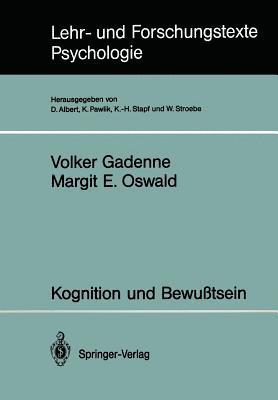 Volker Gadenne, Margit E. Oswald, Volker Gadenne, E. Oswald, Margit - Kognition und Bewußtsein, Häftad