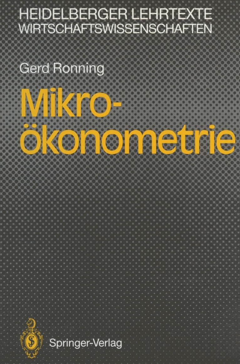 Gerd Ronning - Mikro-ökonometrie, Häftad