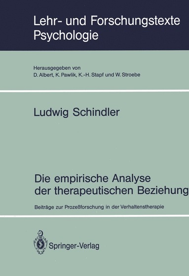 bokomslag Die empirische Analyse der therapeutischen Beziehung