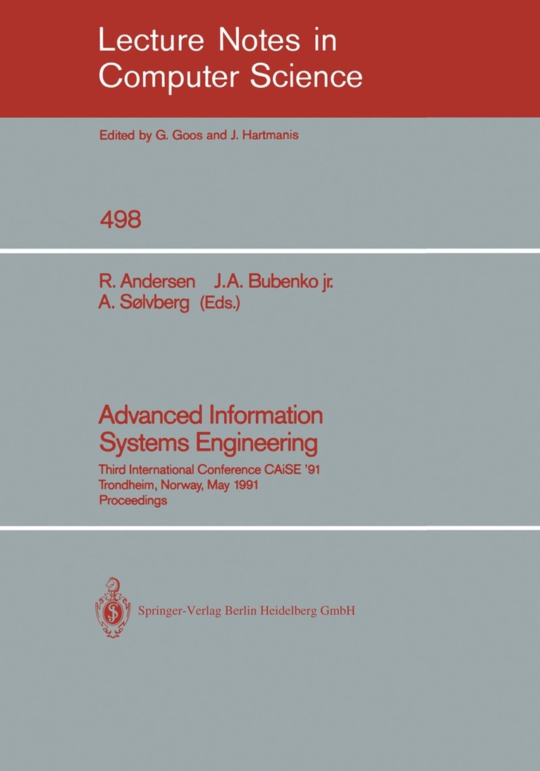 Rudolf Andersen, Janis A. Jr. Bubenko, Arne Soelvberg - Advanced Information Systems Engineering, Häftad