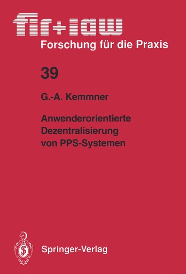 bokomslag Anwenderorientierte Dezentralisierung von PPS-Systemen