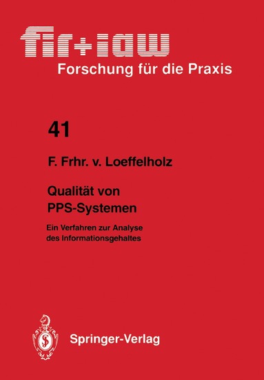 Friedrich v. Loeffelholz - Qualität von PPS-Systemen, Häftad