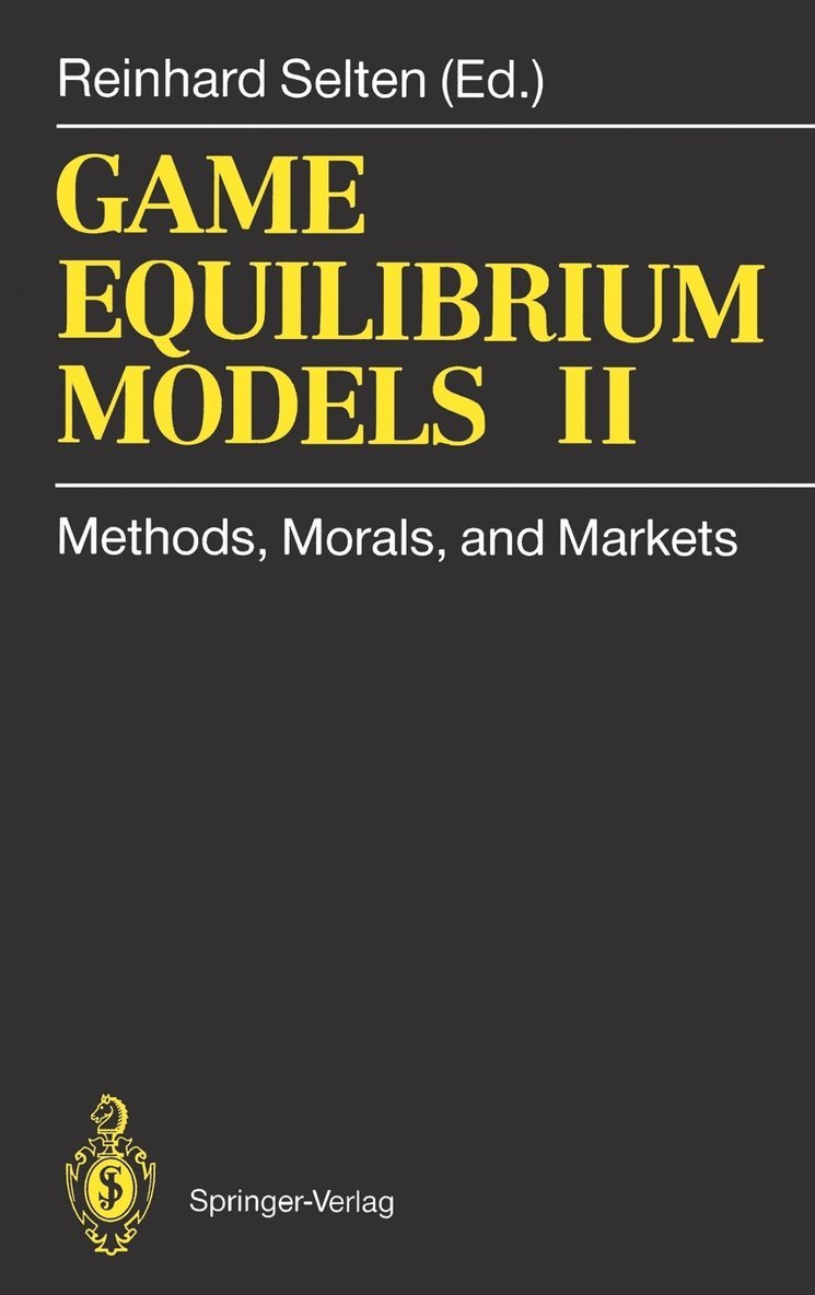 Game Equilibrium Models II 1