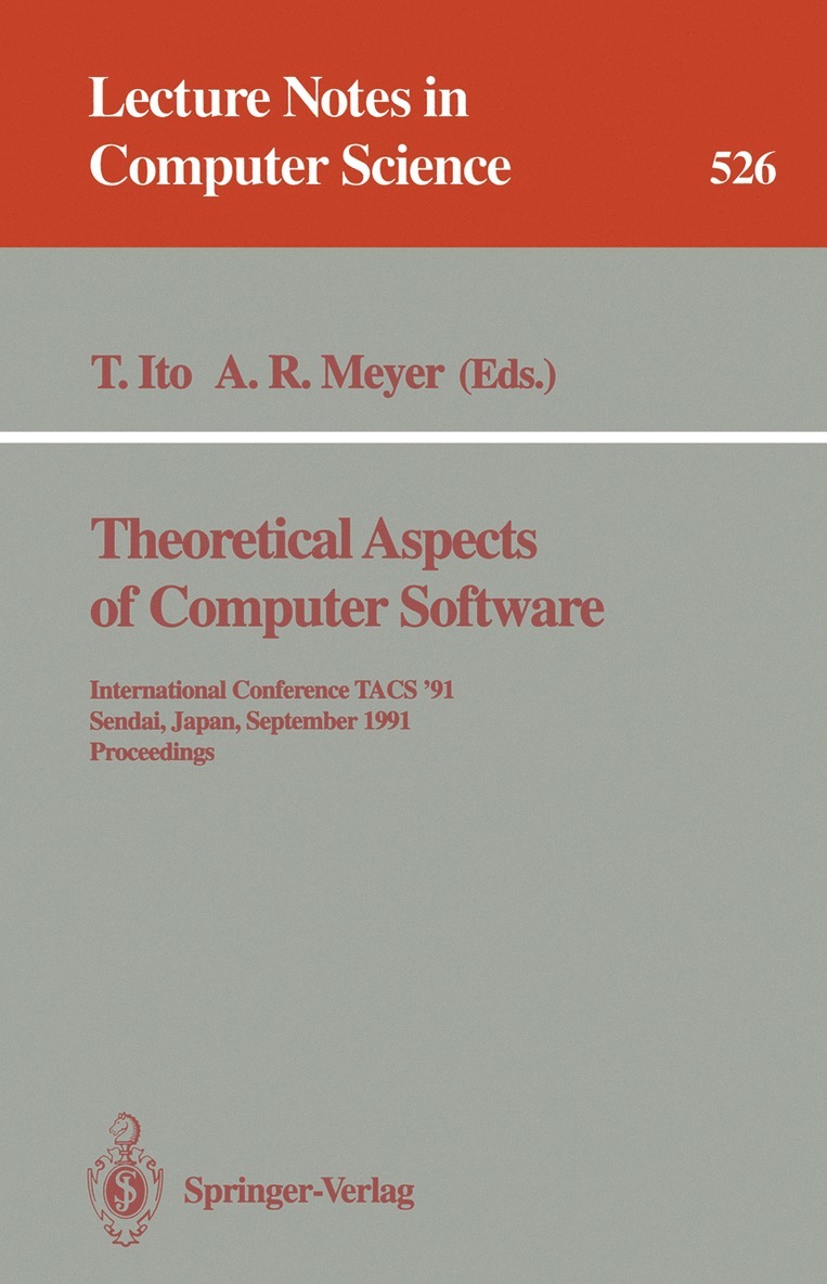 Takayasu Ito, Albert R. Meyer - Theoretical Aspects of Computer Software, Häftad